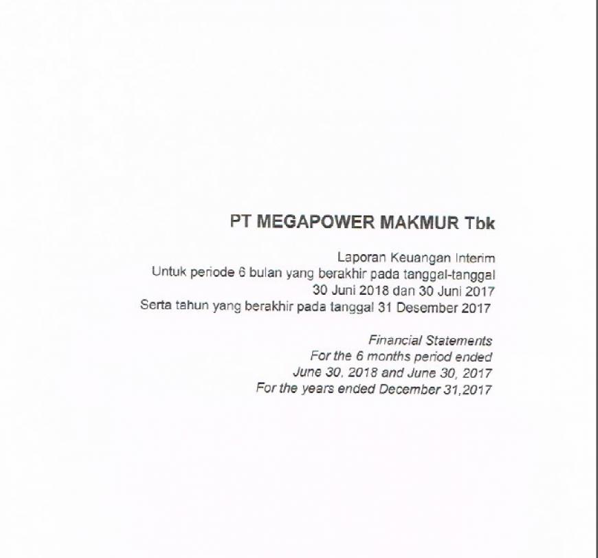 LAPORAN KEUANGAN TENGAH TAHUNAN MPOW - JUNI 2018